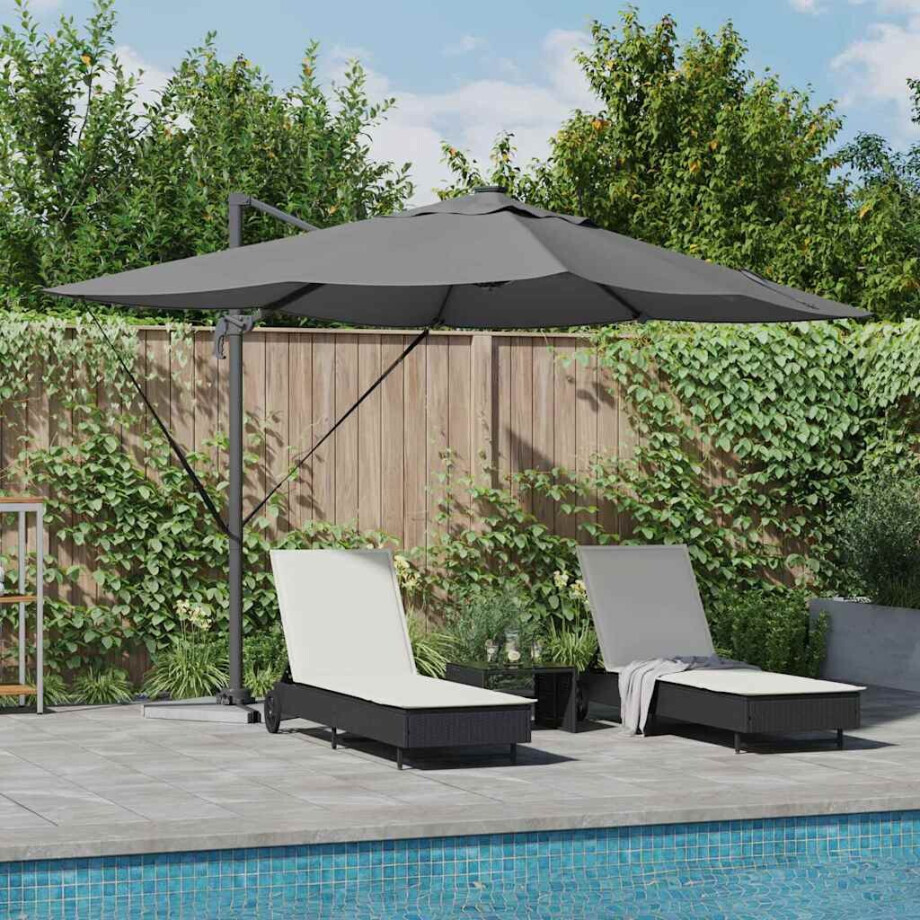 vidaXL Parasol Antraciet 352 x 251 x 265 cm Polyester en Aluminium afbeelding 1