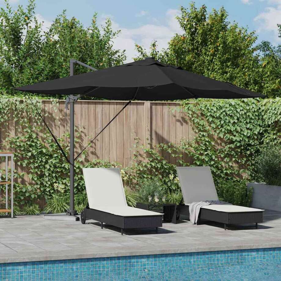 vidaXL Parasol Zwart 352 x 251 x 265 cm Polyester en Aluminium afbeelding 1
