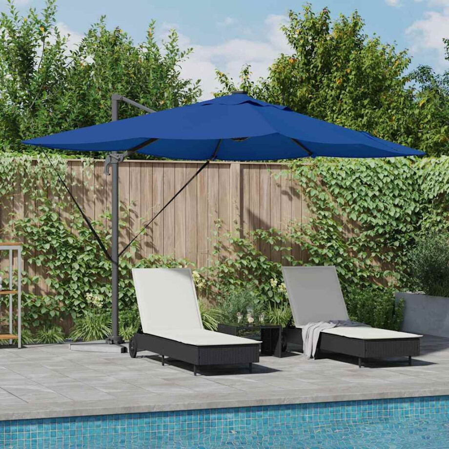 vidaXL Parasol Azurblauw 352 x 251 x 265 cm Polyester en Aluminium afbeelding 1