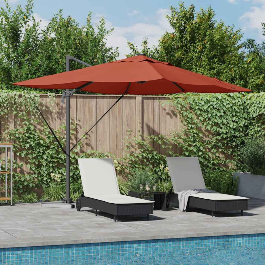 vidaXL Parasol Terracotta 352 x 251 x 265 cm Polyester en Aluminium afbeelding 1