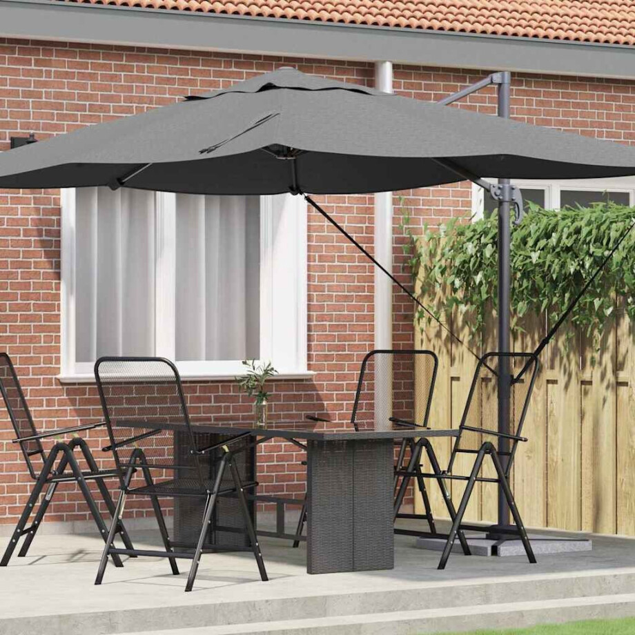 vidaXL Parasol Antraciet 351 x 250 x 260 cm Polyester en Aluminium afbeelding 1