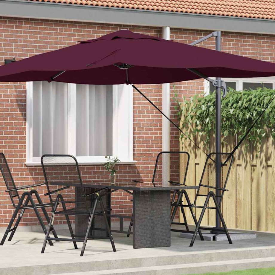 vidaXL Parasol Bordeaux Rood 351 x 250 x 260 cm Polyester en Aluminium afbeelding 1