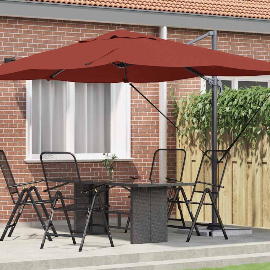 vidaXL Parasol Terracotta 351 x 250 x 260 cm Polyester en Aluminium afbeelding 1