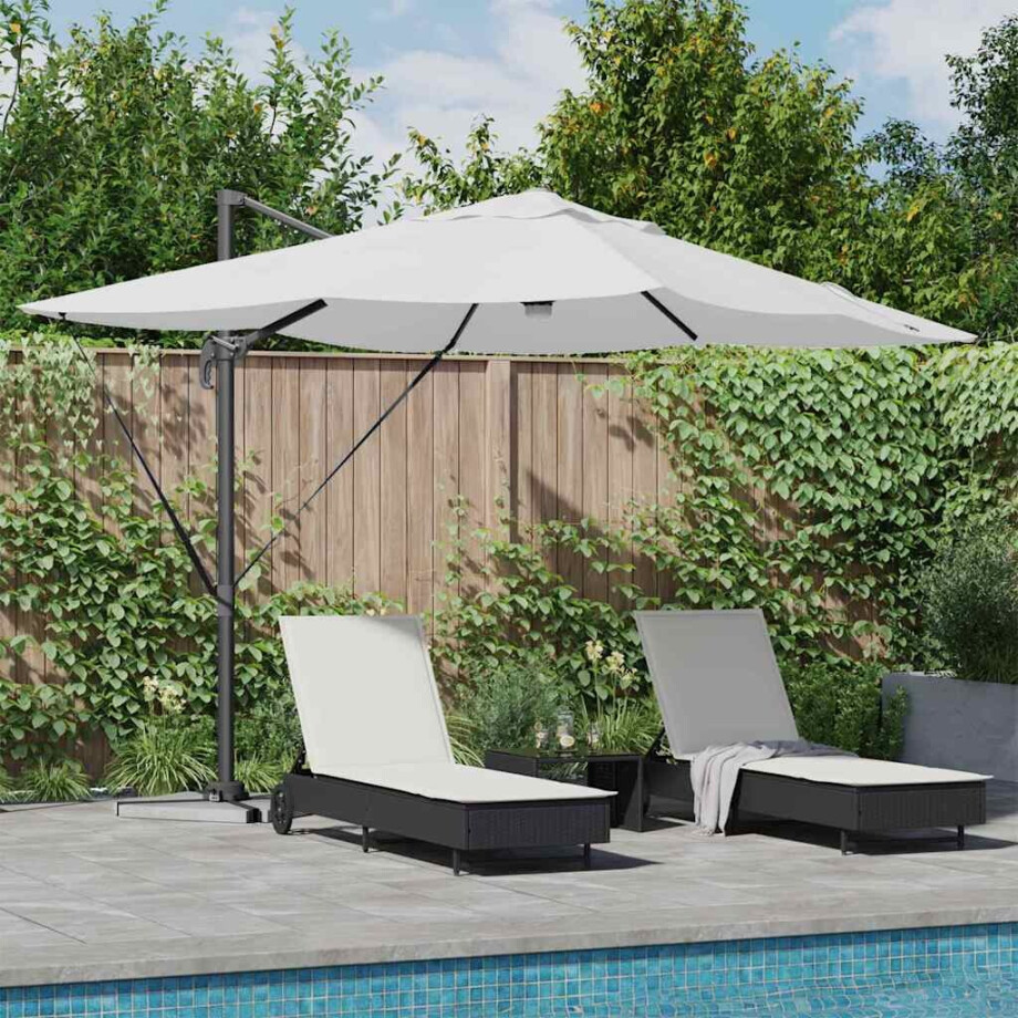 vidaXL Parasol Zand 351 x 250 x 253 cm Polyester en Aluminium afbeelding 1
