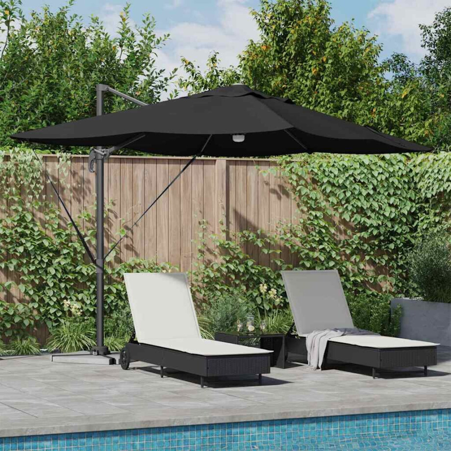 vidaXL Parasol Zwart 351 x 250 x 253 cm Polyester en Aluminium afbeelding 1