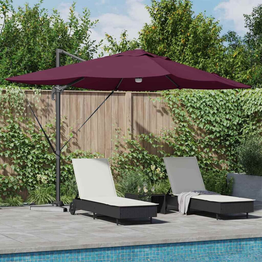 vidaXL Parasol Bordeaux Rood 351 x 250 x 253 cm Polyester en Aluminium afbeelding 1