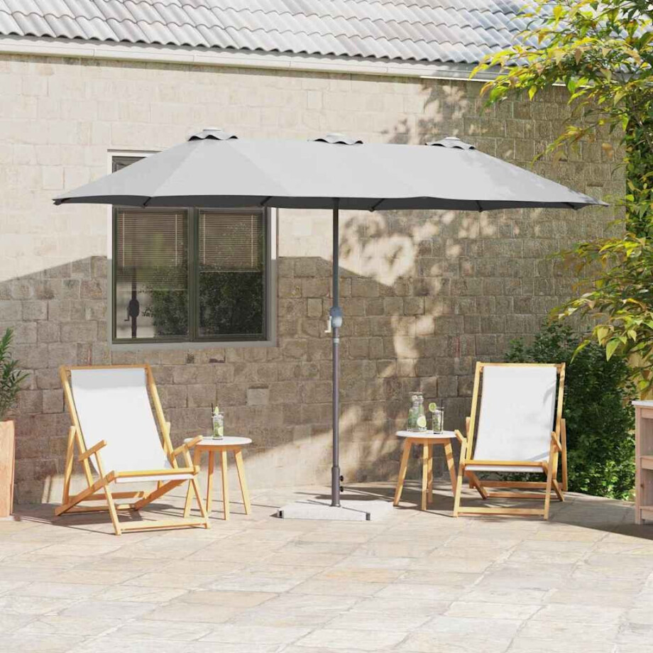 vidaXL Tuinparasol Zand 370 x 197 x 239 cm Polyester en Aluminium vidaXL Tuinparasol Zand 370 x 197 x 239 cm Polyester en Aluminium afbeelding 1