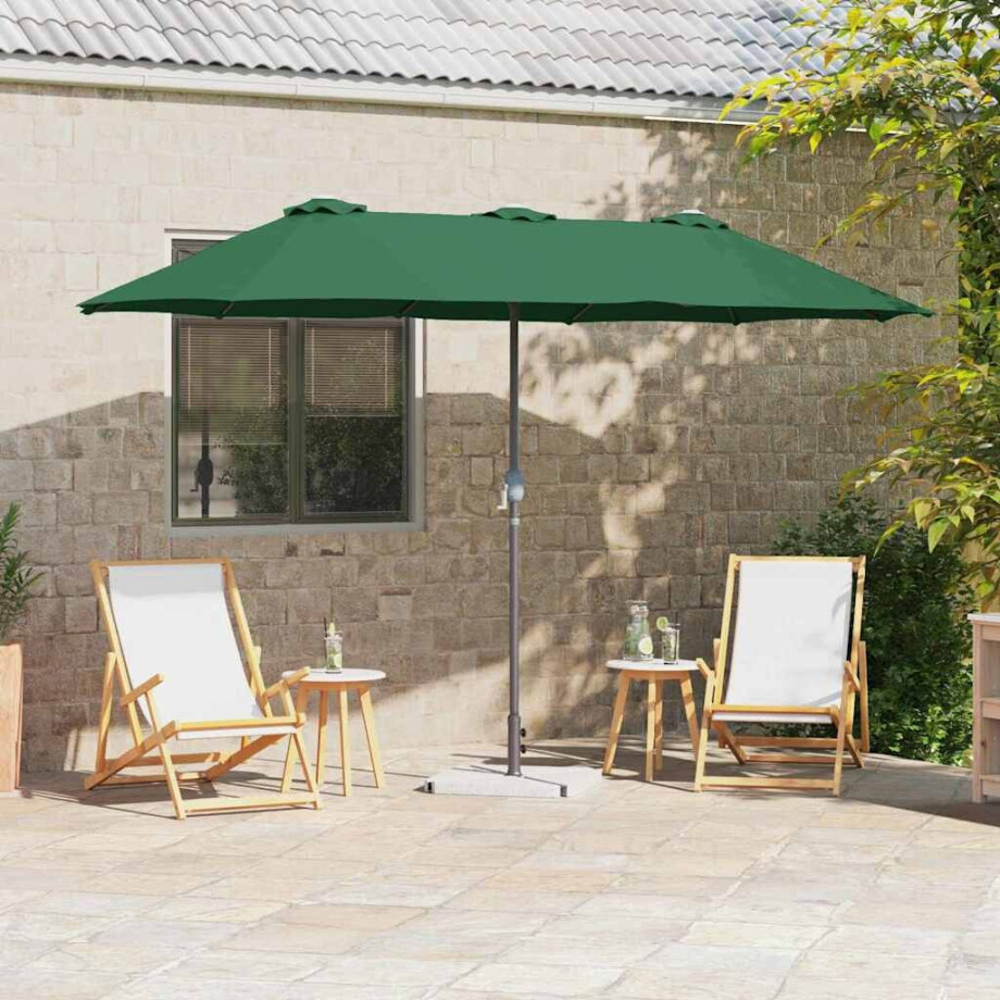 vidaXL Tuinparasol Groen 370 x 197 x 239 cm Polyester en Aluminium vidaXL Tuinparasol Groen 370 x 197 x 239 cm Polyester en Aluminium afbeelding 1