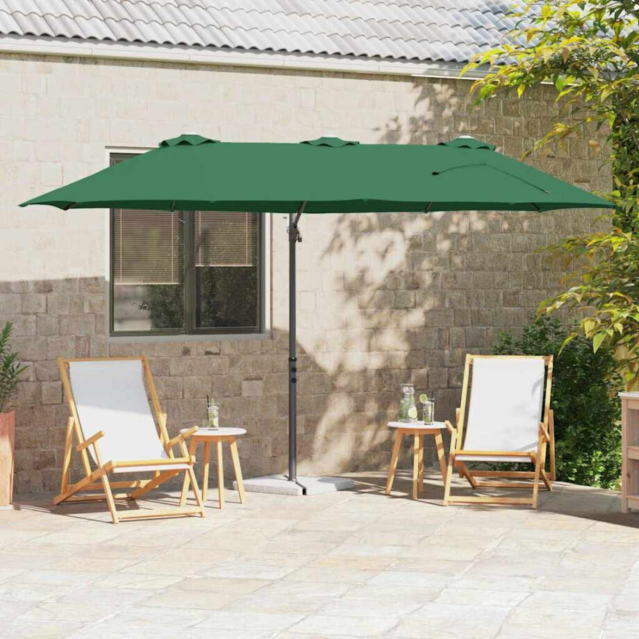 vidaXL Parasol Groen 372 x 198 x 243 cm Polyester en Aluminium vidaXL Parasol Groen 372 x 198 x 243 cm Polyester en Aluminium afbeelding 1