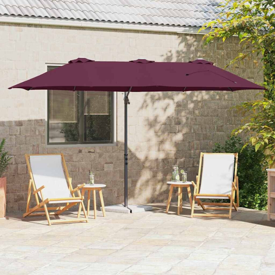 vidaXL Parasol Bordeaux Rood 372 x 198 x 243 cm Polyester en Aluminium vidaXL Parasol Bordeaux Rood 372 x 198 x 243 cm Polyester en Aluminium afbeelding 1