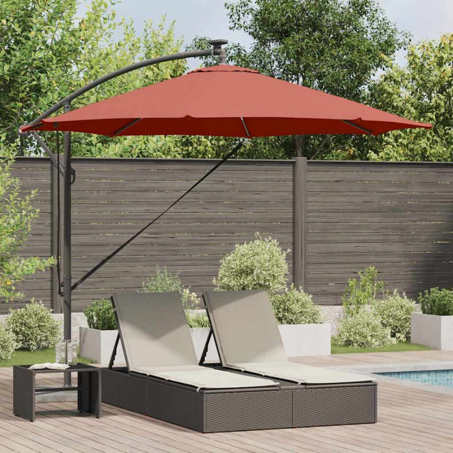 vidaXL Parasol Terracotta 294 x 294 x 248 cm Polyester en Aluminium afbeelding 1