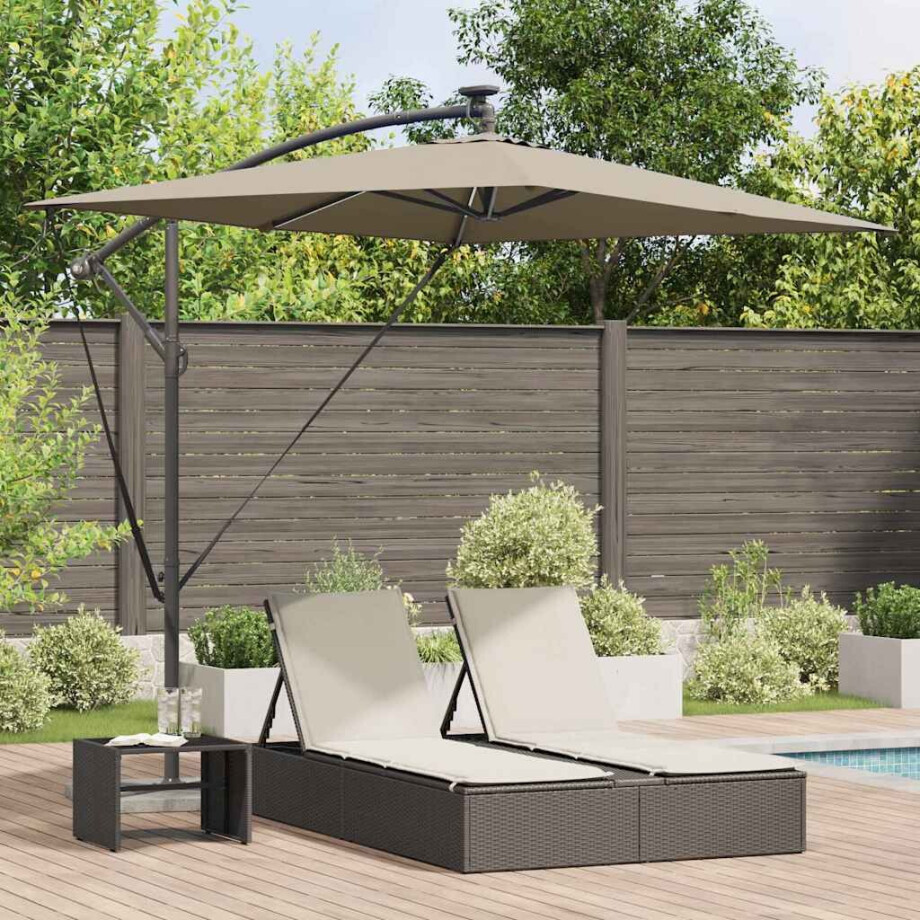 vidaXL Parasol Taupe 294 x 200 x 270 cm Polyester en Aluminium afbeelding 1
