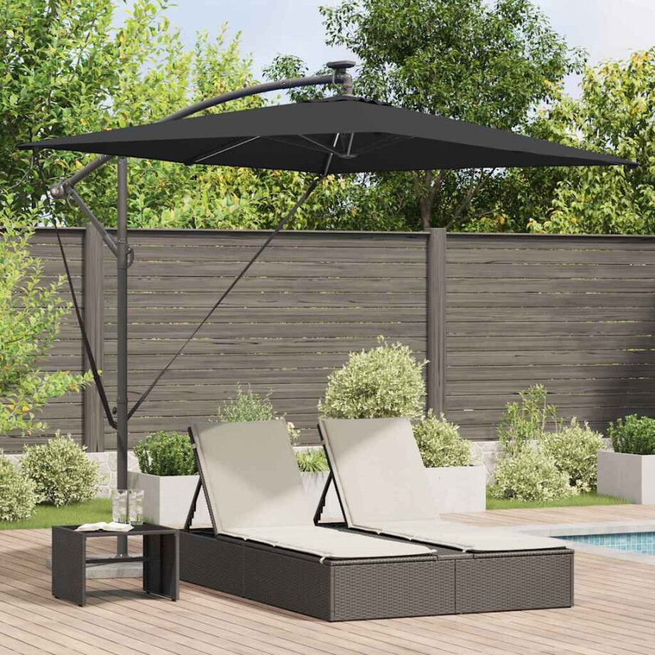 vidaXL Parasol Zwart 294 x 200 x 270 cm Polyester en Aluminium afbeelding 1