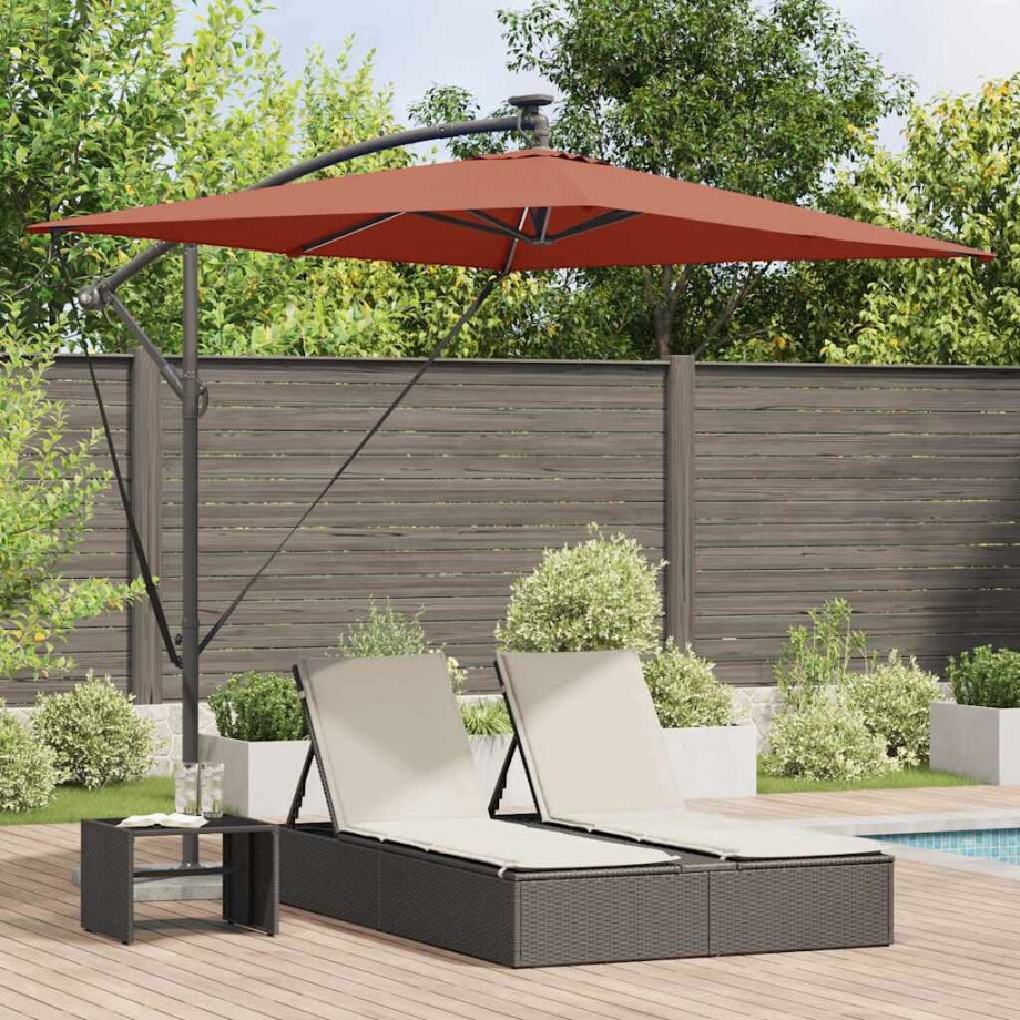 vidaXL Parasol Terracotta 294 x 200 x 270 cm Polyester en Aluminium vidaXL Parasol Terracotta 294 x 200 x 270 cm Polyester en Aluminium afbeelding 1