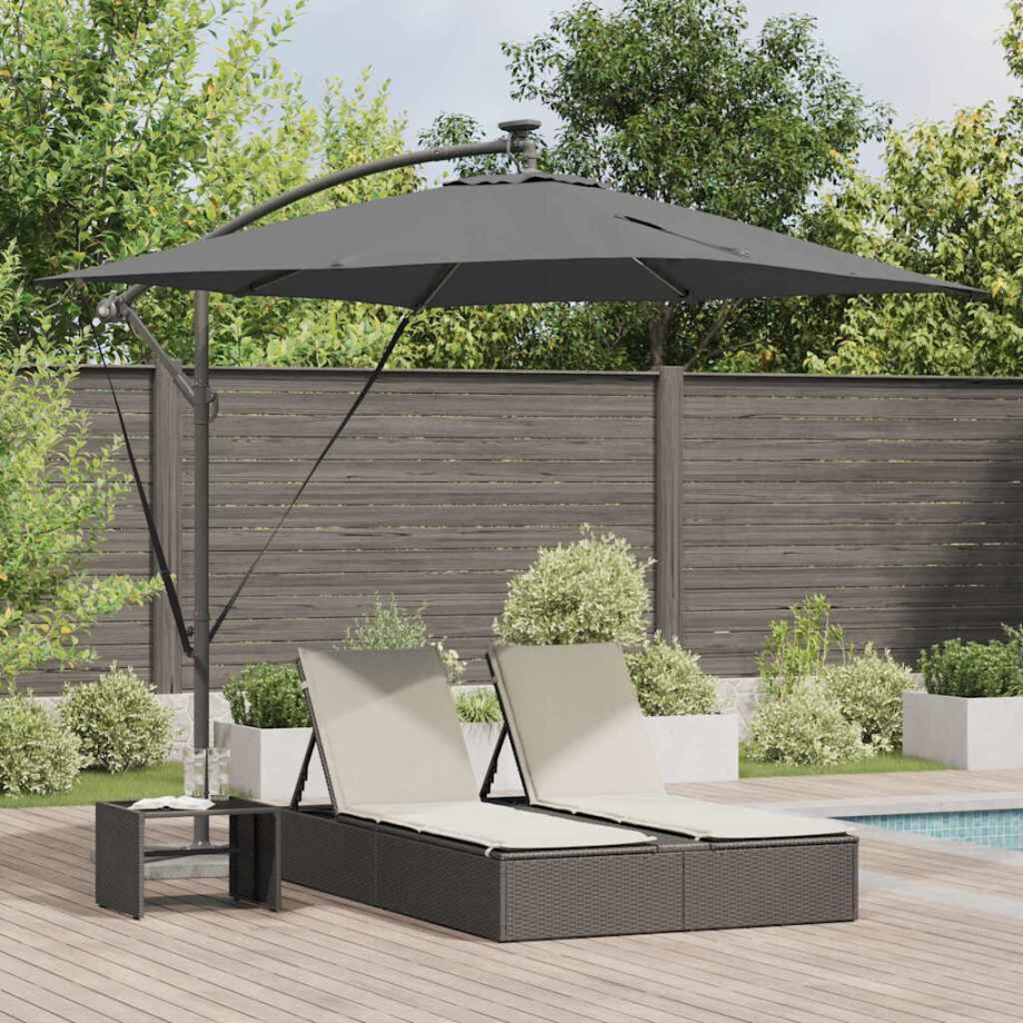 vidaXL Parasol Antraciet 249 x 249 x 250 cm Polyester en Aluminium afbeelding 1
