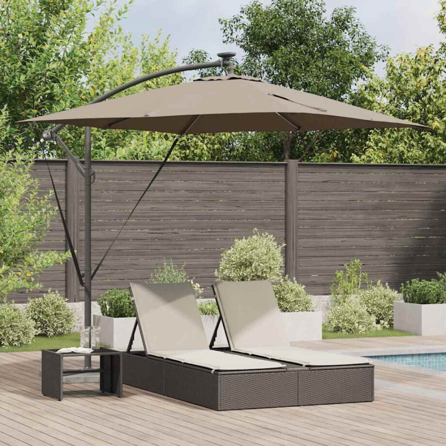 vidaXL Parasol Taupe 249 x 249 x 250 cm Polyester en Aluminium afbeelding 1