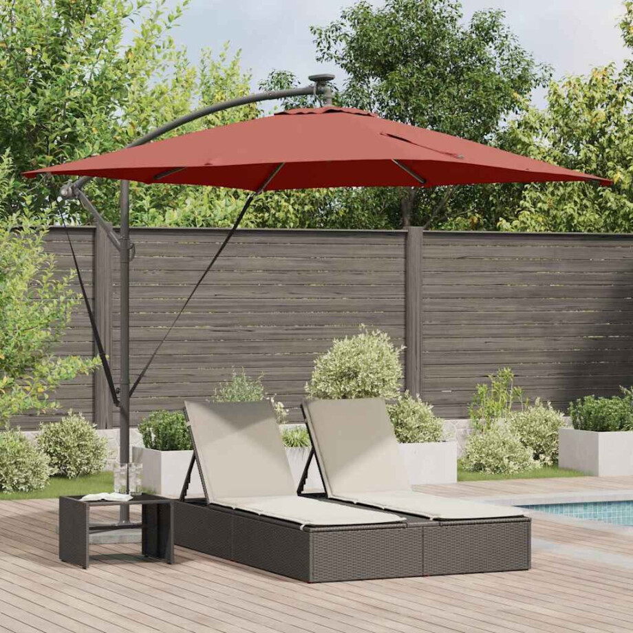 vidaXL Parasol Terracotta 249 x 249 x 250 cm Polyester en Aluminium afbeelding 1