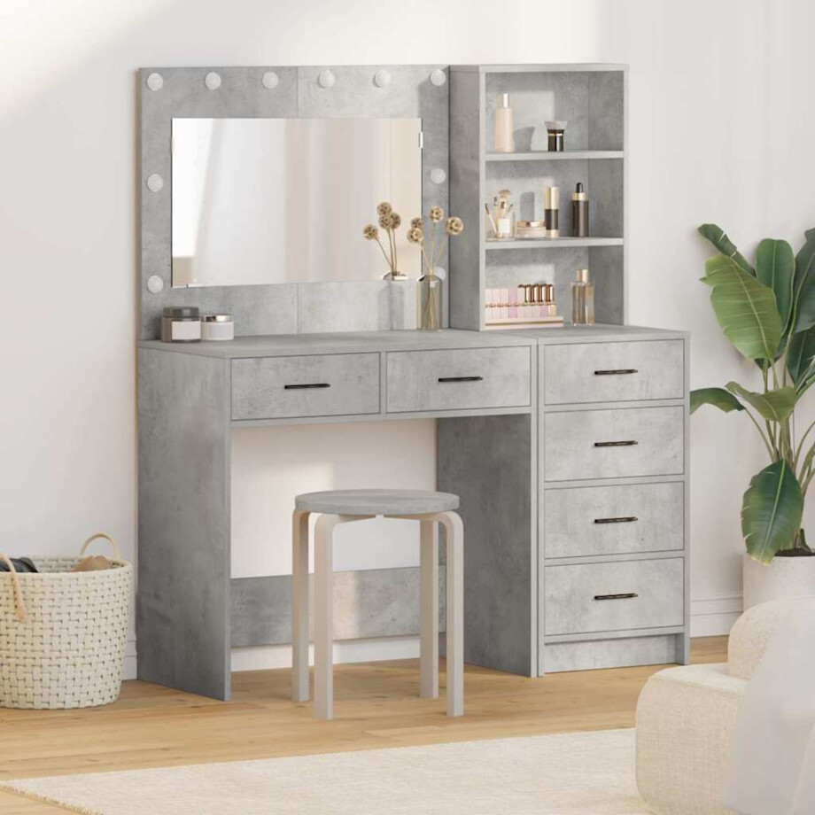 vidaXL Plafondtafel met lade Grijs 78.5 x 41 x 135 cm Bewerkt hout afbeelding 1