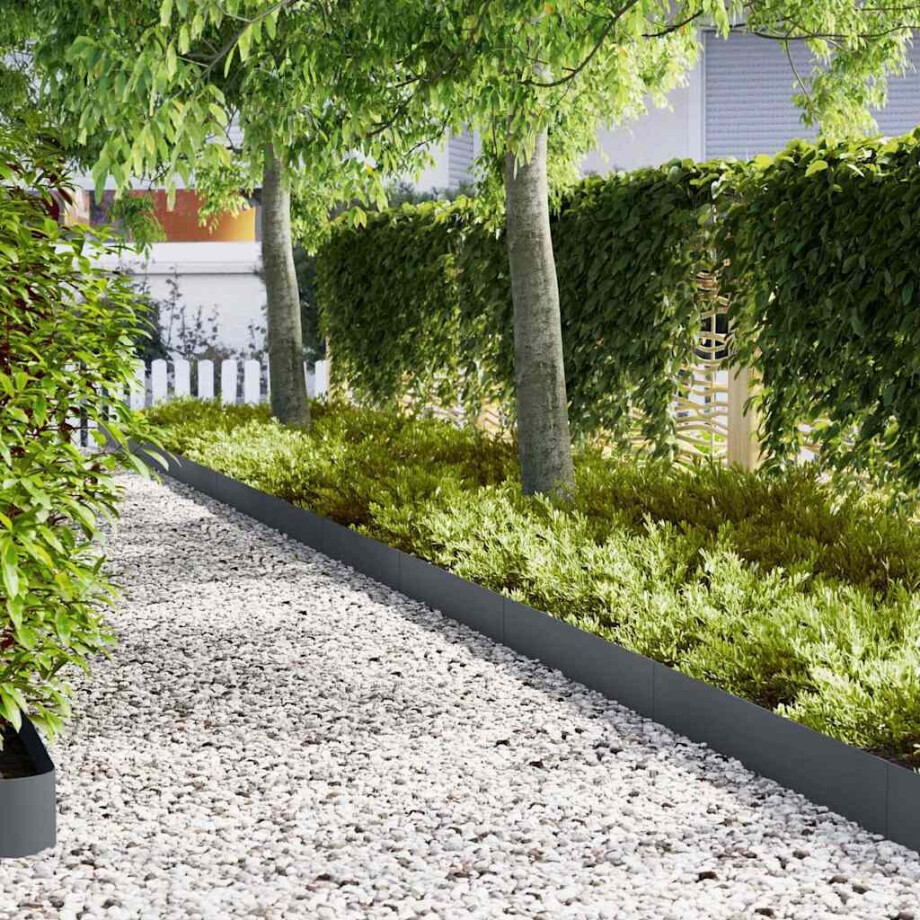 vidaXL Tuinrand 20 pcs Antraciet 100 x 0.05 x 20 cm Koudgewalst staal afbeelding 1