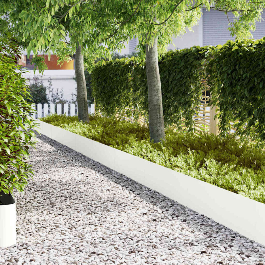 vidaXL Tuinrand 10 pcs Wit 100 x 0,05 x 30 cm Koudgewalst staal vidaXL Tuinrand 10 pcs Wit 100 x 0,05 x 30 cm Koudgewalst staal afbeelding 1
