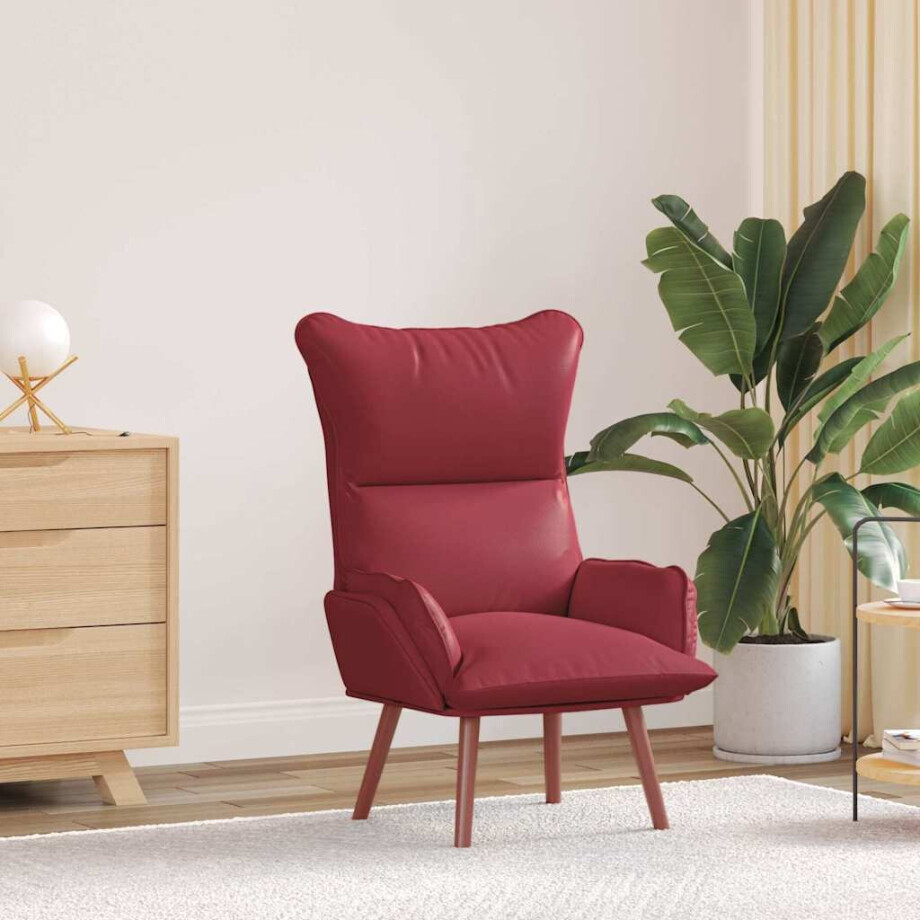 vidaXL Fauteuil Wijnrood 69 x 74 x 93 cm Kunstleer afbeelding 1