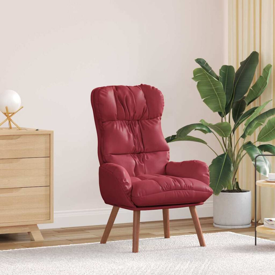 vidaXL Fauteuil Wijnrood 69 x 74 x 93 cm Kunstleer afbeelding 1