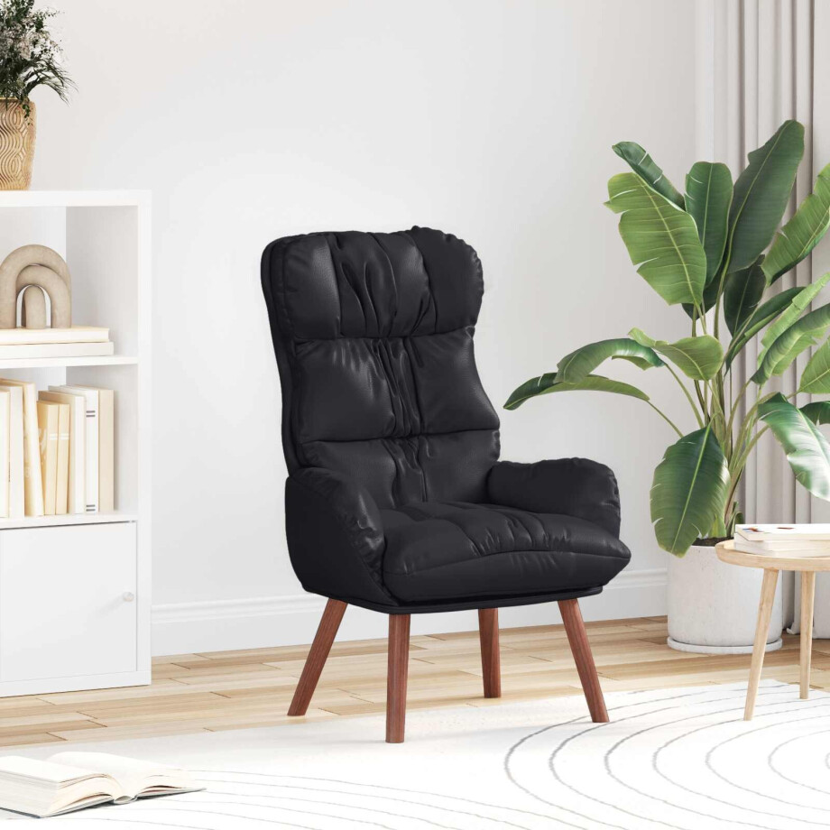 vidaXL Fauteuil Zwart 69 x 74 x 93 cm Kunstleer vidaXL Fauteuil Zwart 69 x 74 x 93 cm Kunstleer afbeelding 1