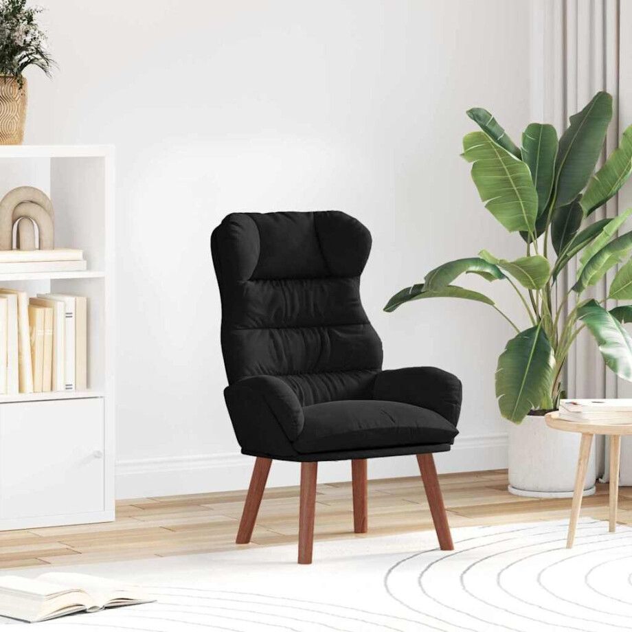 vidaXL Fauteuil Zwart 69 x 74 x 93 cm Fluweel afbeelding 1