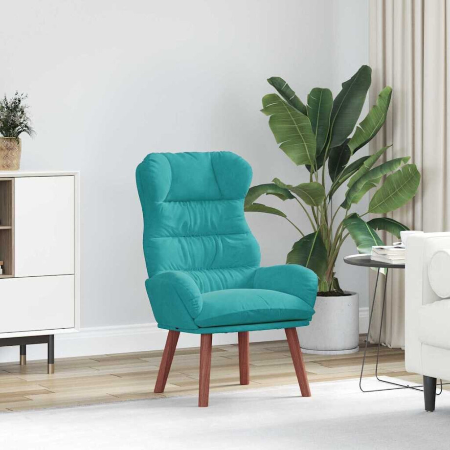 vidaXL Fauteuil Turquoise 69 x 74 x 93 cm Fluweel afbeelding 1
