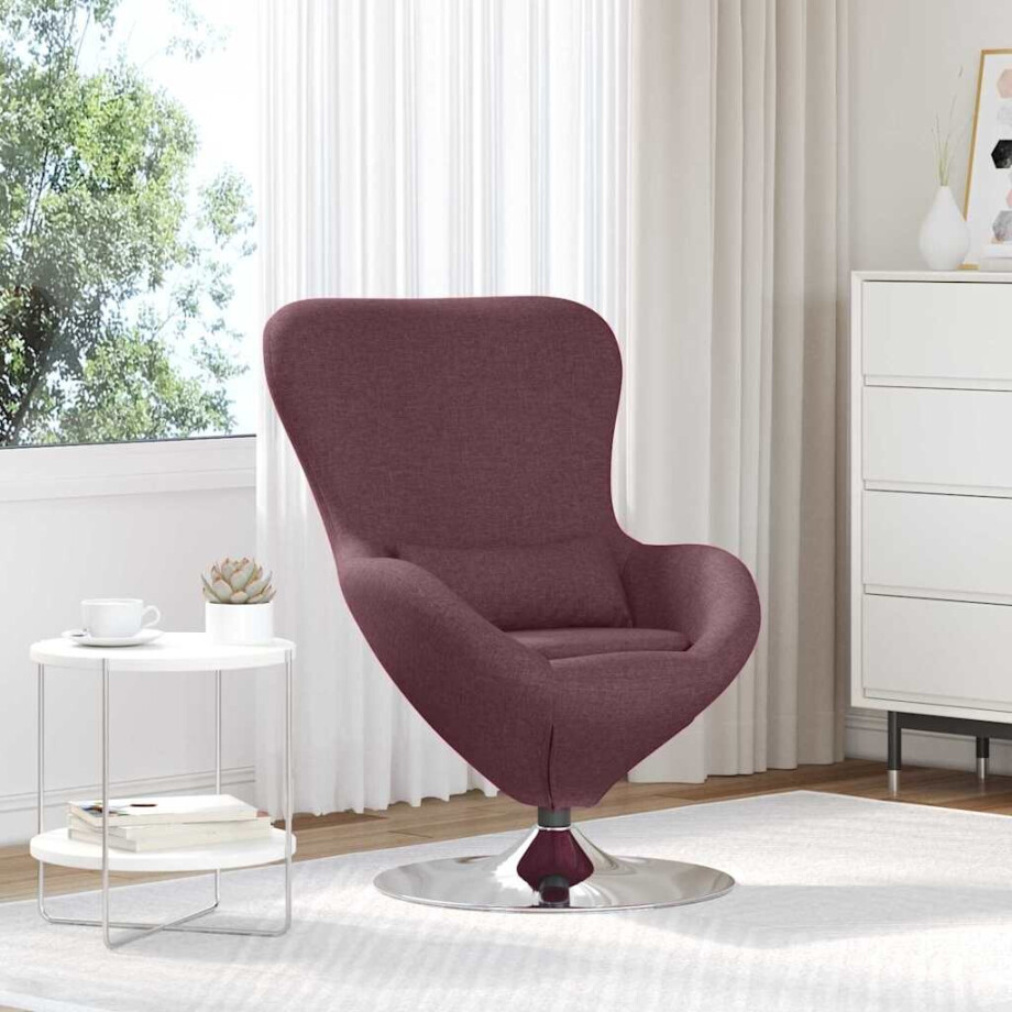 vidaXL Eivormige stoel Paars 63 x 73 x 90 cm Stof afbeelding 1