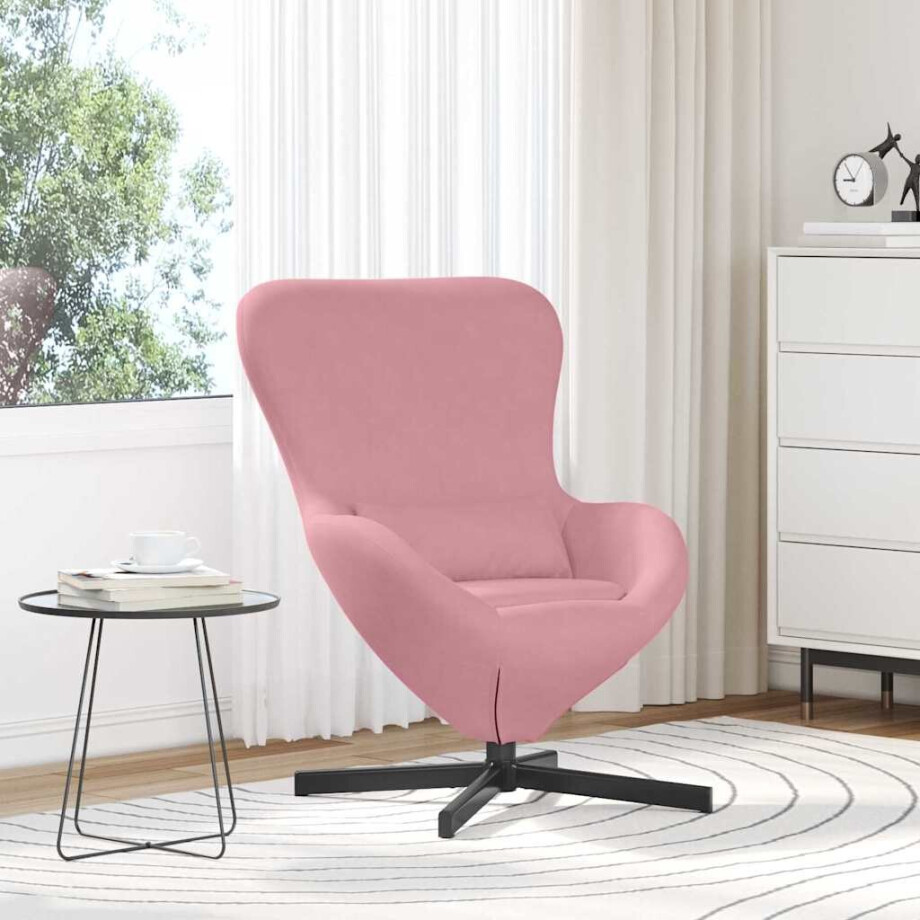 vidaXL Eivormige stoel Roze 63 x 73 x 90 cm Fluweel vidaXL Eivormige stoel Roze 63 x 73 x 90 cm Fluweel afbeelding 1