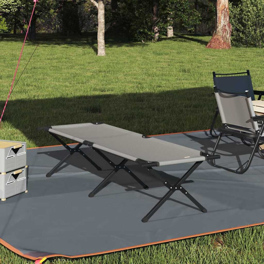 vidaXL Opvouwbaar Camping Bed Grijs 193 x 69 x 45 cm Oxford stof vidaXL Opvouwbaar Camping Bed Grijs 193 x 69 x 45 cm Oxford stof afbeelding 1
