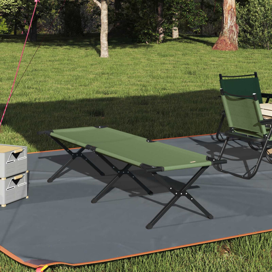 vidaXL Opvouwbaar Camping Bed Groen 193 x 69 x 45 cm Oxford stof afbeelding 1
