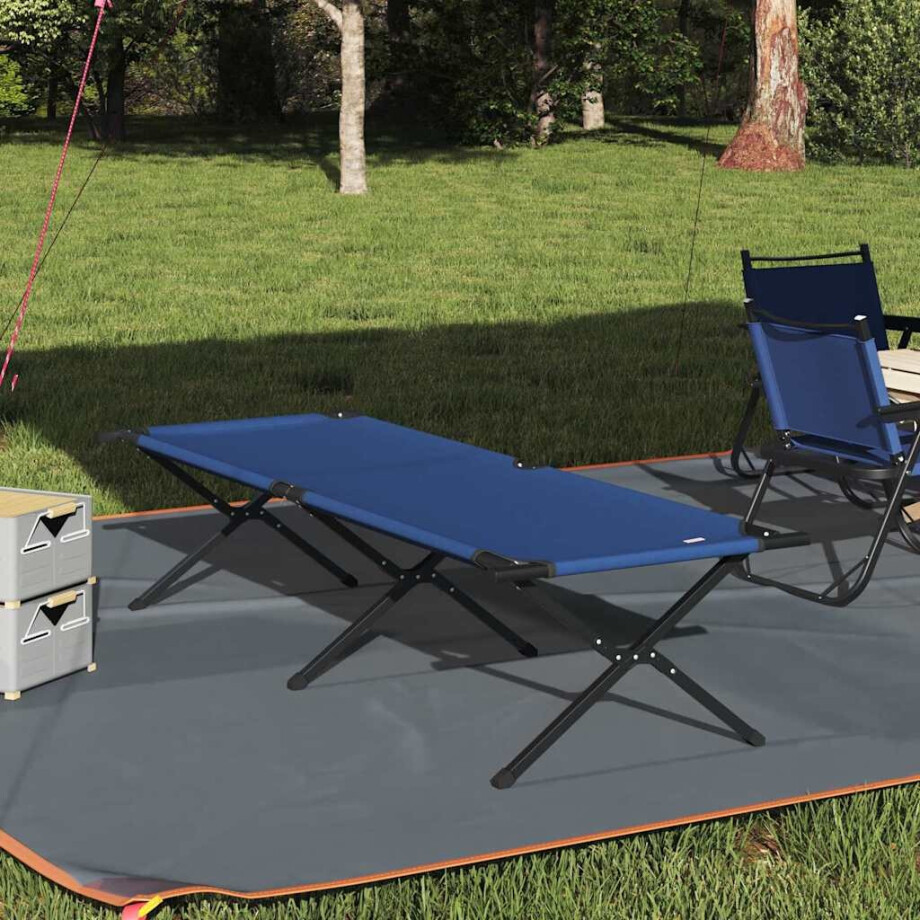 vidaXL Opvouwbaar Camping Bed Blauw 210 x 80 x 46 cm Oxford stof vidaXL Opvouwbaar Camping Bed Blauw 210 x 80 x 46 cm Oxford stof afbeelding 1