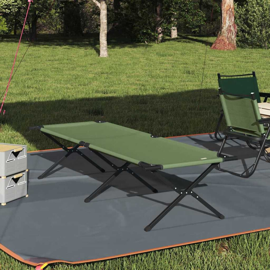 vidaXL Opvouwbaar Camping Bed Groen 210 x 80 x 46 cm Oxford stof afbeelding 1