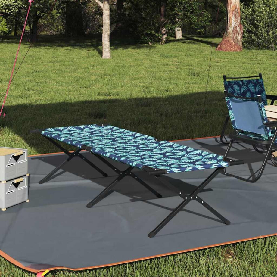 vidaXL Opvouwbaar Camping Bed Blad Bossen 210 x 80 x 46 cm Oxford stof vidaXL Opvouwbaar Camping Bed Blad Bossen 210 x 80 x 46 cm Oxford stof afbeelding 1