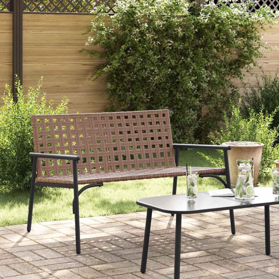vidaXL Tuinstoel Bruin 110,5 x 79 x 75,5 cm poly rattan afbeelding 1