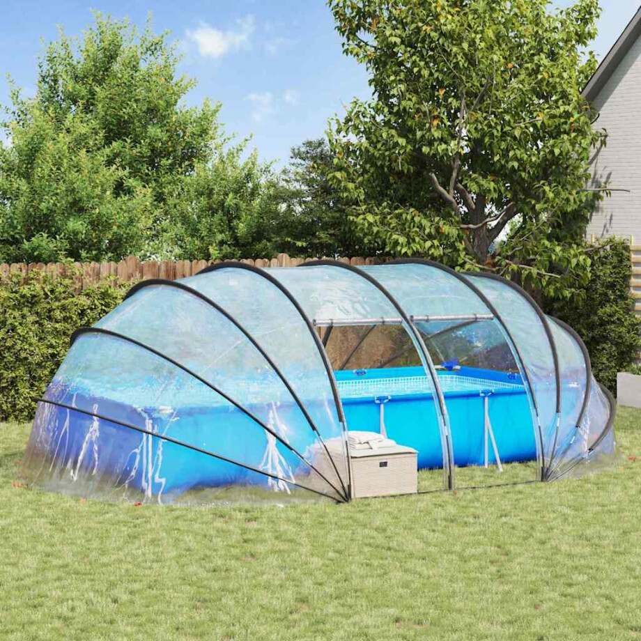 vidaXL Zwembad Tent Koepel Doorzichtig 640 x 432 x 205 cm PVC vidaXL Zwembad Tent Koepel Doorzichtig 640 x 432 x 205 cm PVC afbeelding 1