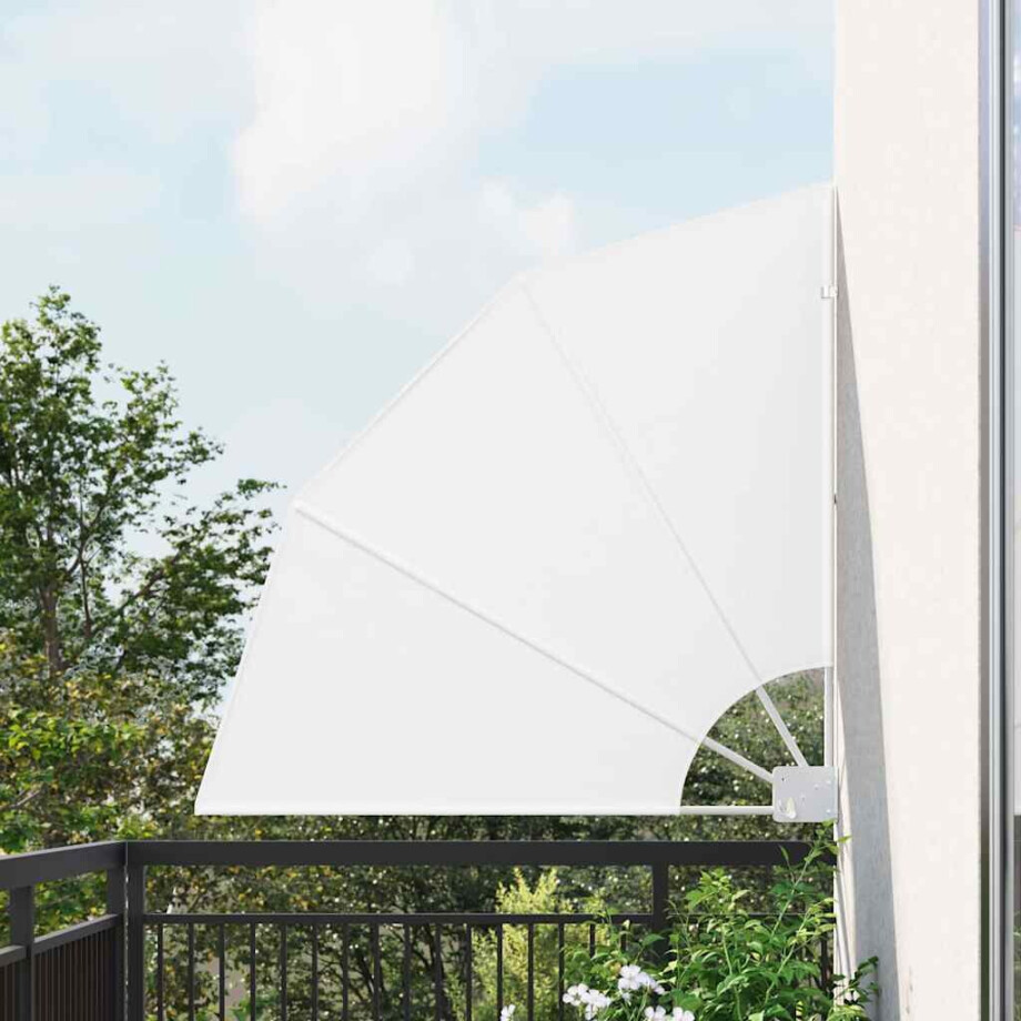 vidaXL Balkon Privacy Scherm 115 x 115 cm Polyester Wit afbeelding 1