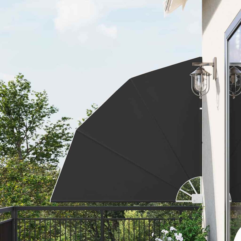 vidaXL Balkon Privacy Scherm 140 x 140 cm Polyester Antracietkleurig afbeelding 1