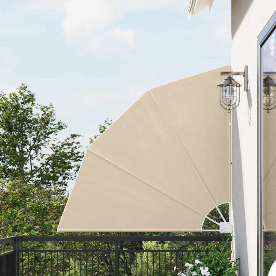 vidaXL Balkon Privacy Scherm 140 x 140 cm Polyester Beige vidaXL Balkon Privacy Scherm 140 x 140 cm Polyester Beige afbeelding 1