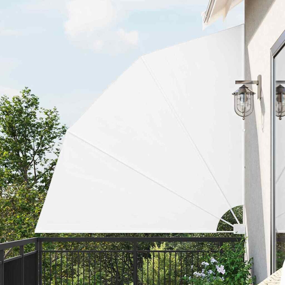 vidaXL Balkon Privacy Scherm 210 x 210 cm Polyester Wit afbeelding 1