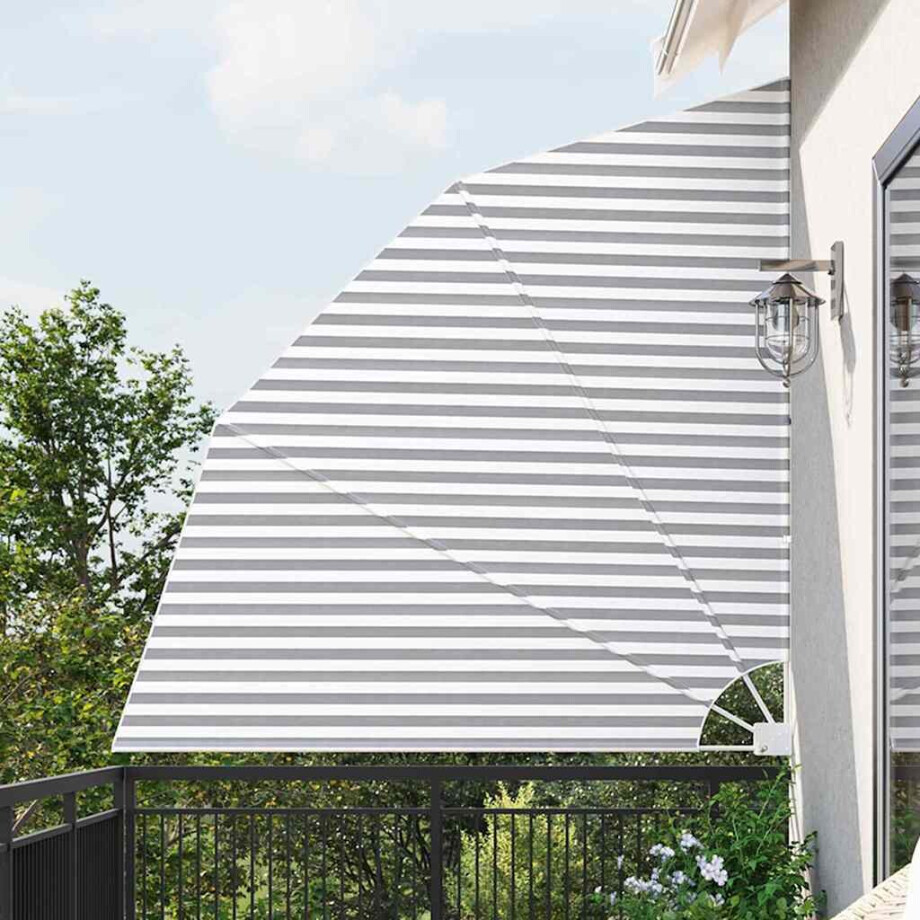 vidaXL Balkon Privacy Scherm 210 x 210 cm Polyester Antraciet en Wit afbeelding 1