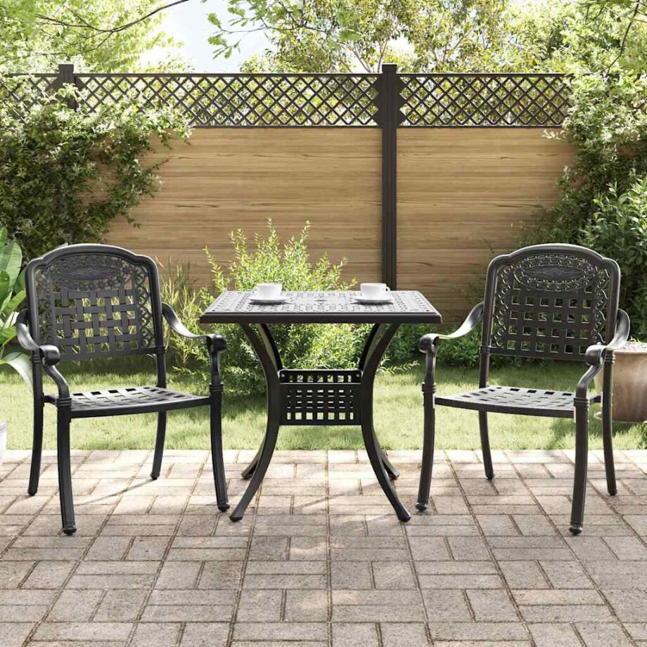 vidaXL Tuinset 3 pcs Zwart Gegoten aluminium afbeelding 1