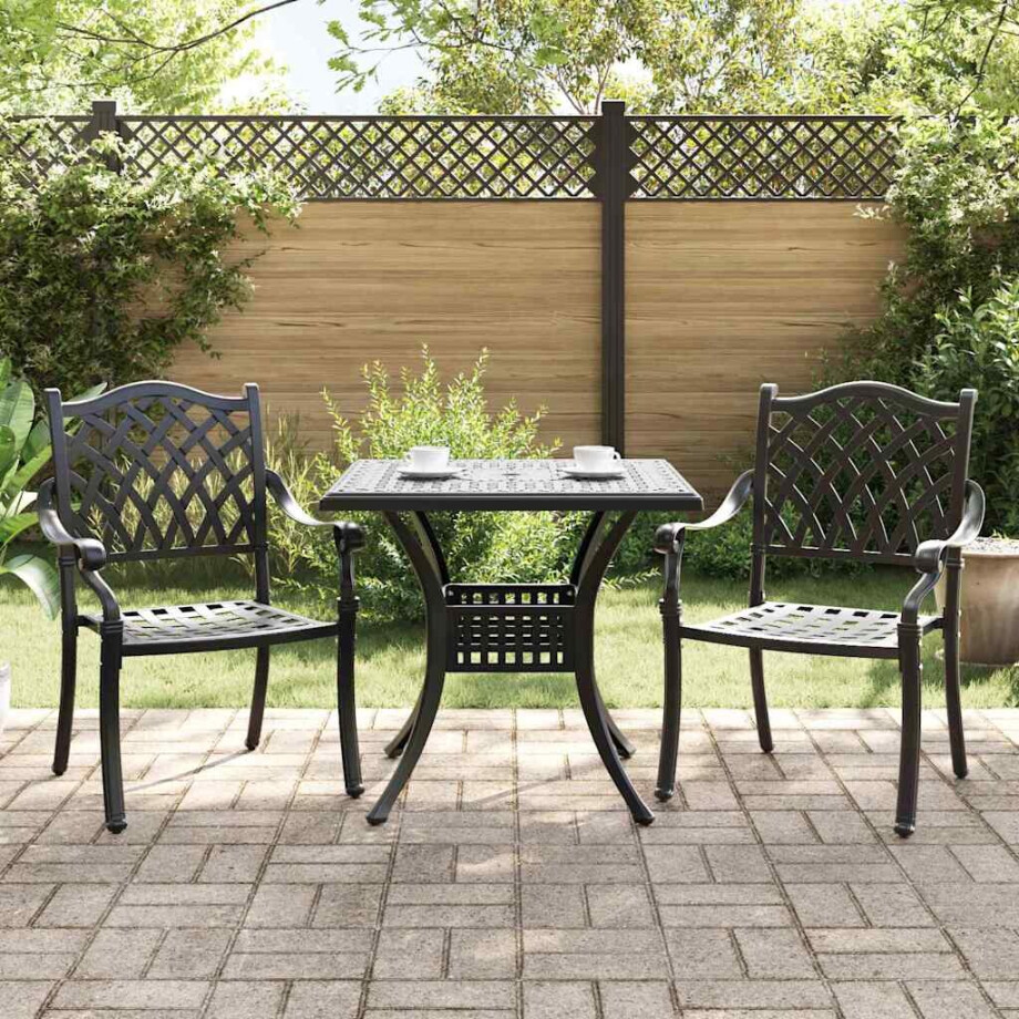 vidaXL Tuinset 3 pcs Zwart Gegoten aluminium afbeelding 1