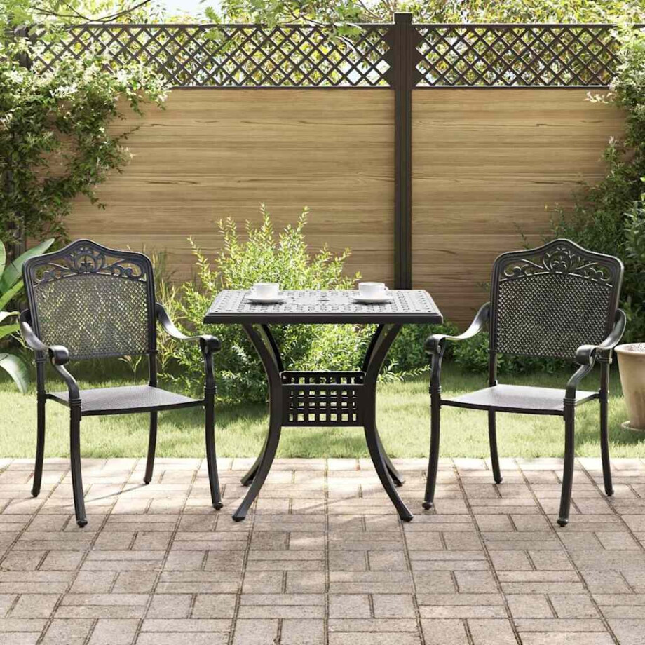 vidaXL Tuinset 3 pcs Zwart Gegoten aluminium afbeelding 1