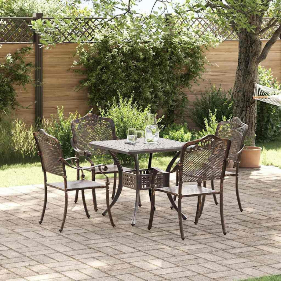 vidaXL Tuinset 5 pcs Brons Gegoten aluminium afbeelding 1