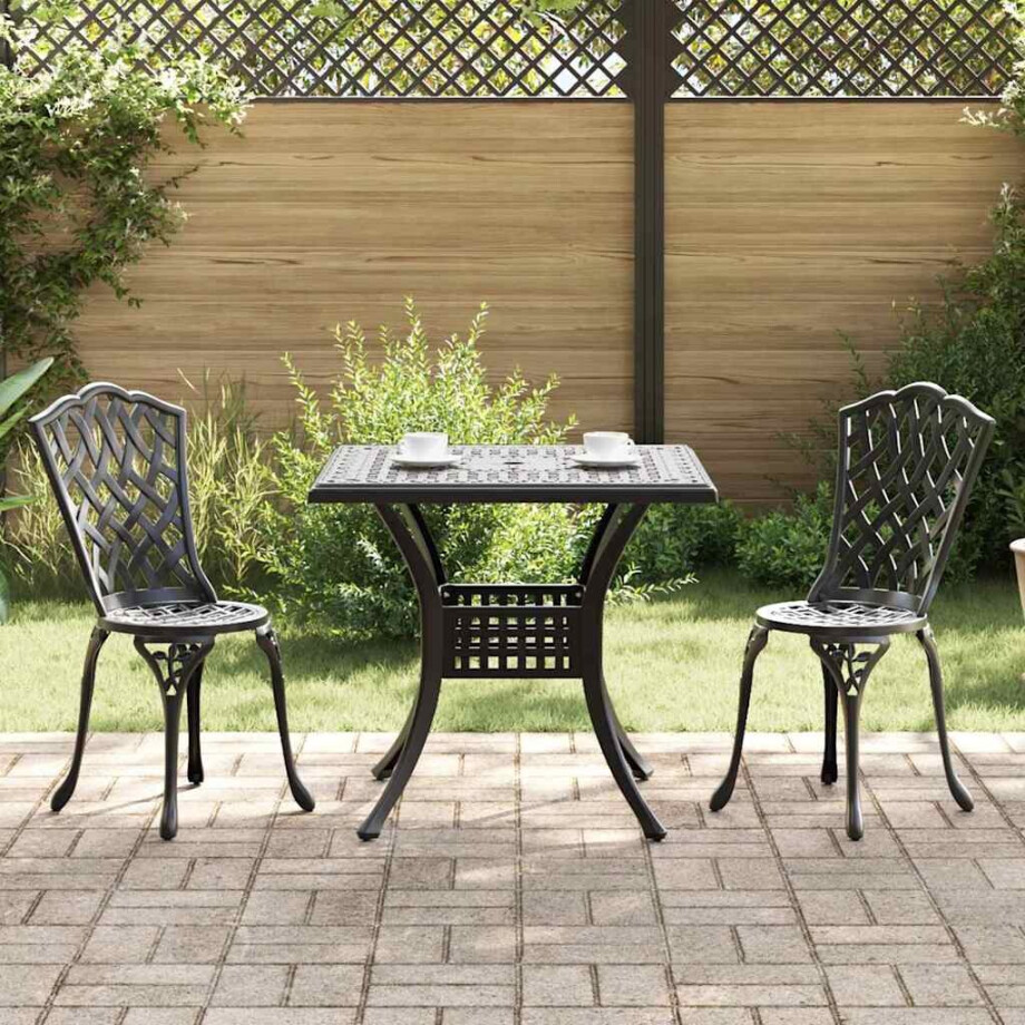 vidaXL Tuinset 3 pcs Zwart Gegoten aluminium afbeelding 1