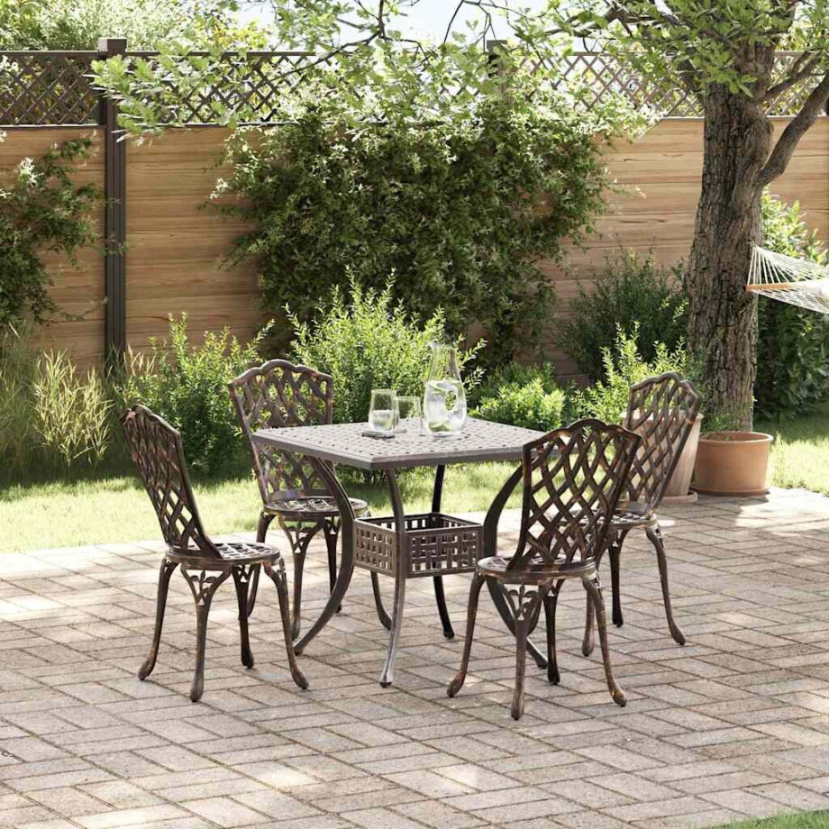 vidaXL Tuinset 5 pcs Brons Gegoten aluminium afbeelding 1