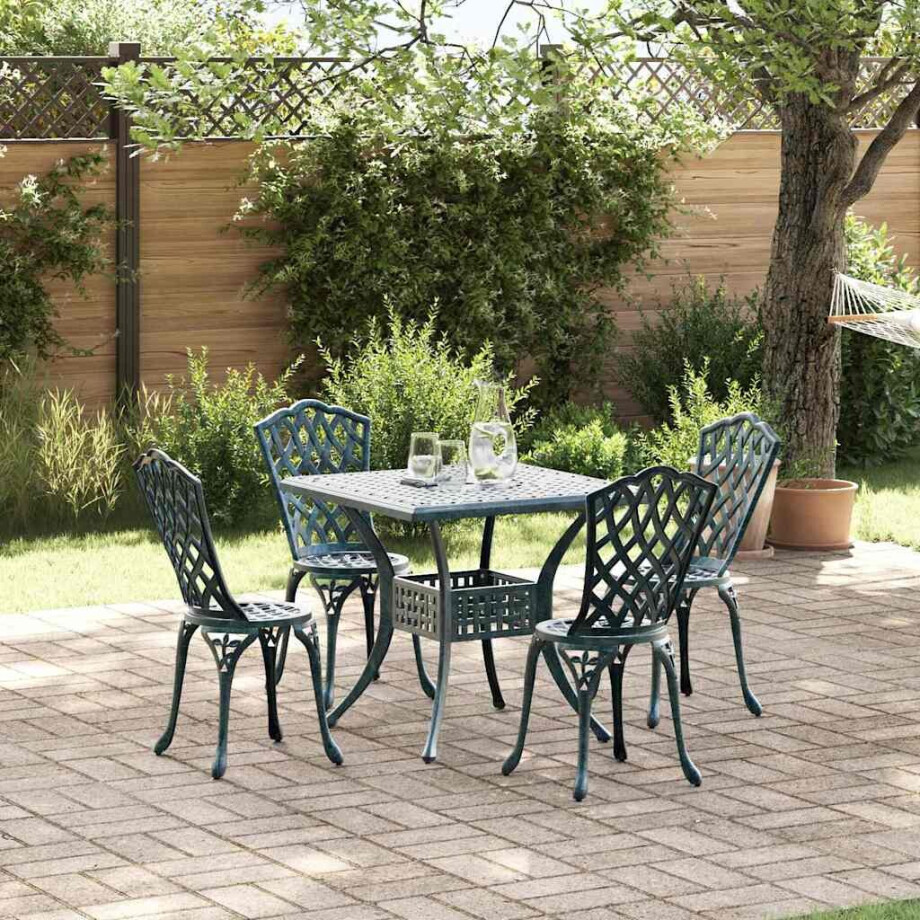vidaXL Tuinset 5 pcs Groen Gegoten aluminium afbeelding 1